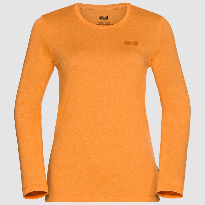 Jack Wolfskin Womens Sky Thermal Long Sleeve T-shirt Dark Orange 815294TDQ